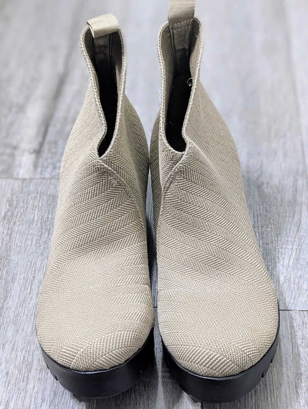 Charleston Shoe Co Beige Platform Ankle Boots NWOT